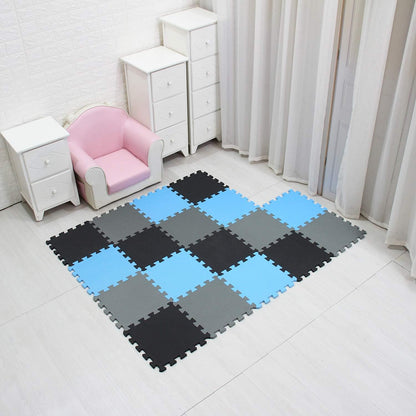 MQIAOHAM® 18 Pieces Puzzle Play Mats, Soft Baby Play Mat, Kids Interlocking Foam Floor Tiles