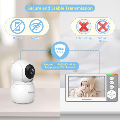 Baby Monitor with 3 Cameras Standby for 23-Hour Battery, Remote Control 4.3'' IPS Video Baby
