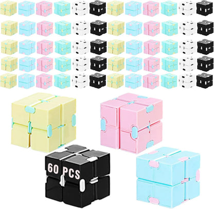 Chivao 60 Pieces Kids Party Favors Cube Toy Sensory Cube Valentine's Day Hand Held Block Sensory