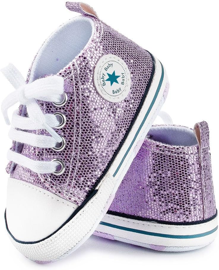 Unisex Baby Girls Boys Canvas High-top Shoes, Newborn Infant Anti-Slip Soft Sole Frist Walking