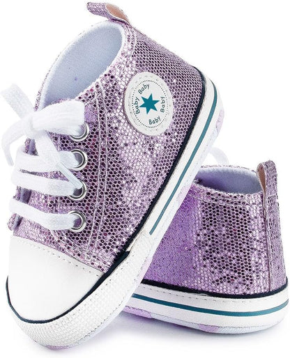 Unisex Baby Girls Boys Canvas High-top Shoes, Newborn Infant Anti-Slip Soft Sole Frist Walking