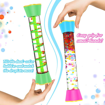 YUE MOTION Sensory Fidget Tubes Set - Calming Toys for Kids - Sensory Tube for Calm Down Corner