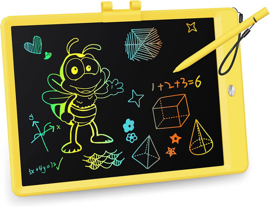 KOKODI LCD Writing Tablet, 10 Inch Colorful Toddler Doodle Board Drawing Tablet, Erasable Reusable