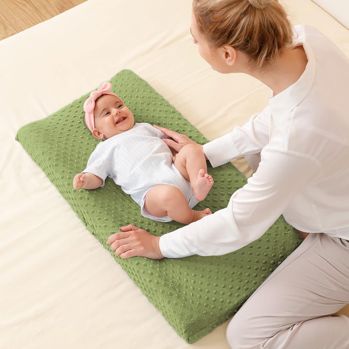 Baby Changing Pad Cover, Super Soft Plush Dot Diaper Changing Table Covers for Baby Girls and Boys
