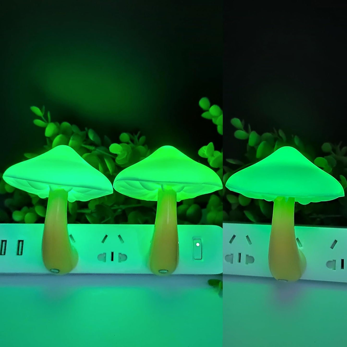 AUSAYE 3 Pack Sensor LED Night Light Plug in Lamp Mushroom Night Light for Adults Kids NightLight