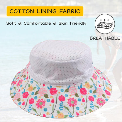 Peecabe Summer Baby Sun Hat for Boys Girls UPF 50+ Wide Brim Toddle Bucket Hat Adjustable Baby