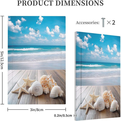 Light Switch Cover Plate Beach Waves Brown Wood Starfish Shells 1 Gang No Device Blank Electrical