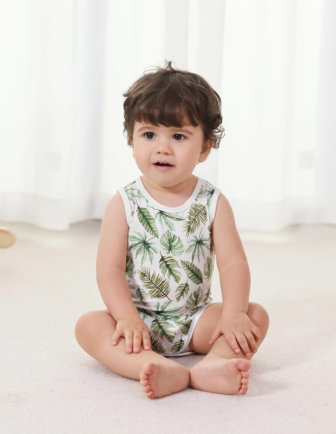 Baby Boy Girl Pajamas Toddler Infant Unisex Sleeveless Sleep Bodysuit Sleepwear Newborn Snap Snug