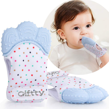 Giftty Teething Mitten Chew Mitt Baby Teether Glove - Self Soothing Teether, Teething Pain Relief