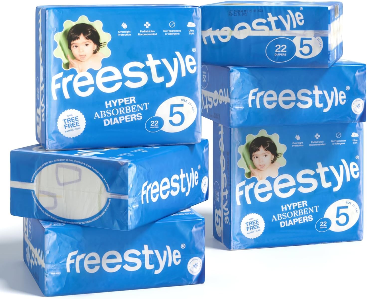 Freestyle Diaper – (Size 5) Hyper Absorbent & Non-Toxic – Disposable Diaper for Sensitive Skin