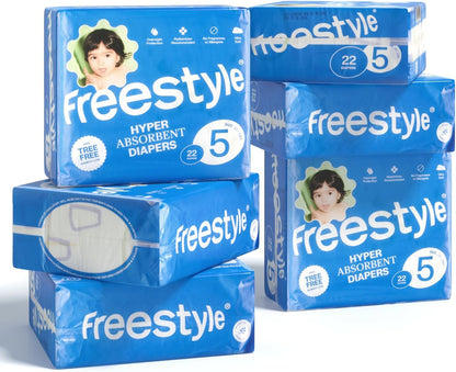 Freestyle Diaper – (Size 5) Hyper Absorbent & Non-Toxic – Disposable Diaper for Sensitive Skin