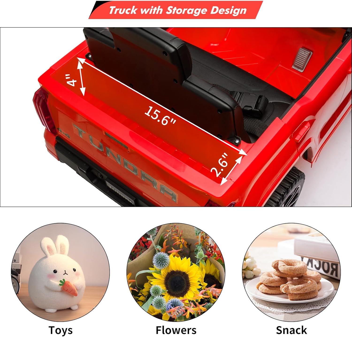 Electric Car for Kids, Licensed Toyota Tundra 12V Electric Truck, Off-Road Kids Car w/Remote