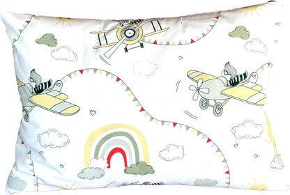 13x18 Toddler Pillowcase - Small Travel Pillow Case Cover Cotton, Kids Pillowcase Airplane Pattern