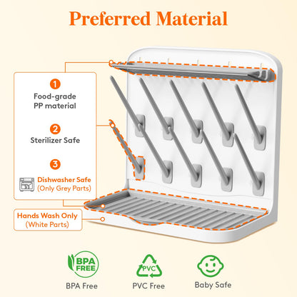 Lifewit 10-Hooks Baby Bottle Drying Rack for Countertop, BPA Free