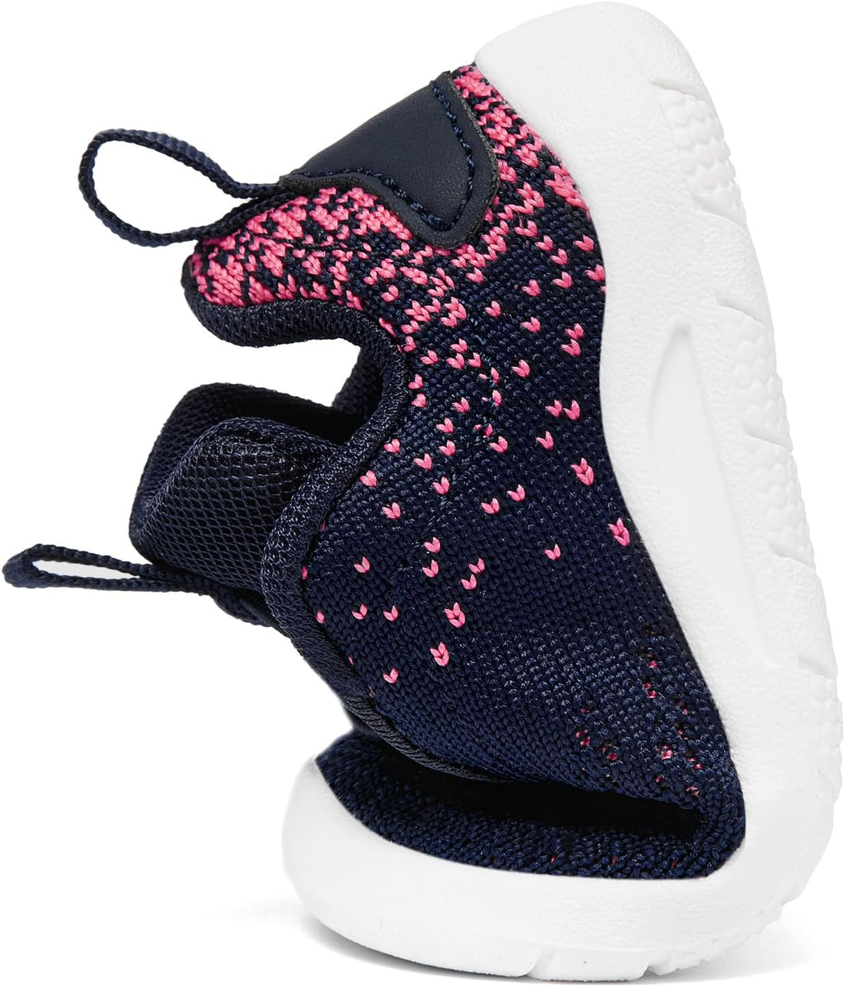 MORENDL Toddler Slip On Sneakers Baby Walking Shoes Non-Slip Breathable Unisex Pink Mesh Lace-Up