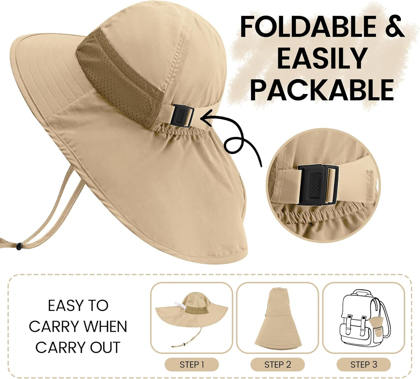 Baby Sun Hat with Neck Flap for Sun Protection Toddler Beach Hat UPF 50+ Outdoors 0-6 Years Boys