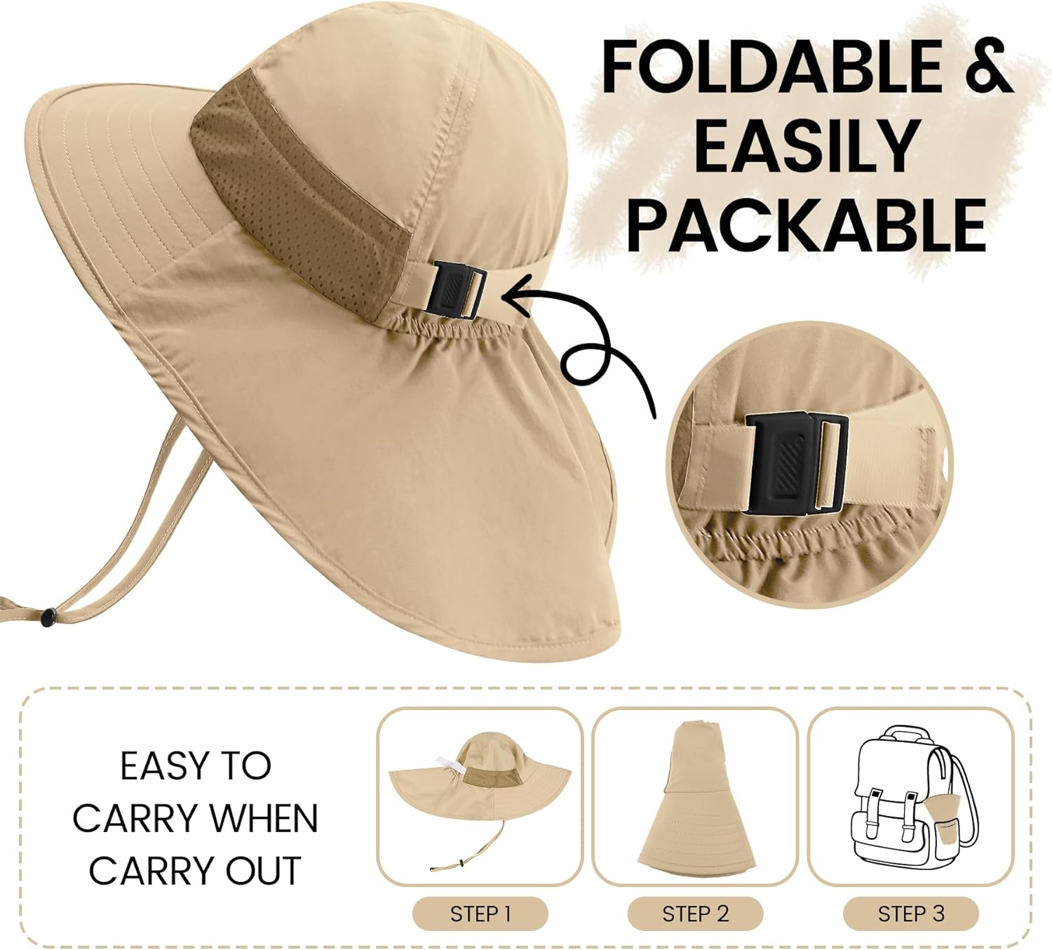 Baby Sun Hat with Neck Flap for Sun Protection Toddler Beach Hat UPF 50+ Outdoors 0-6 Years Boys