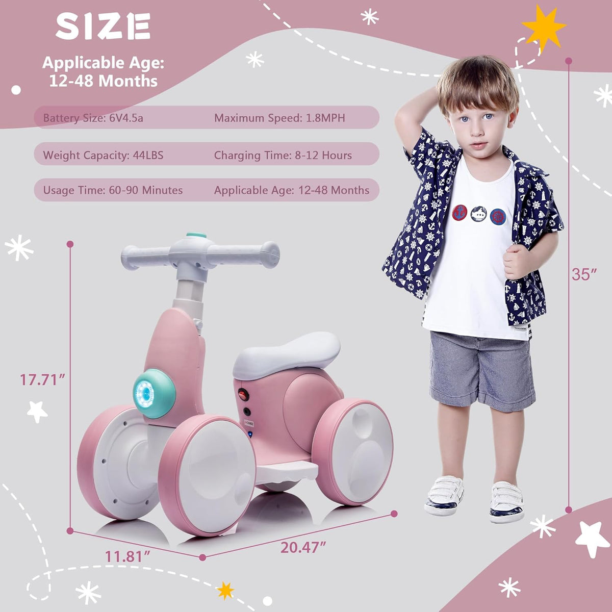 6V Electric Baby Balance Bike with Bubble Machine,4 in 1 Toddler Balance Bike w/Remote Control for