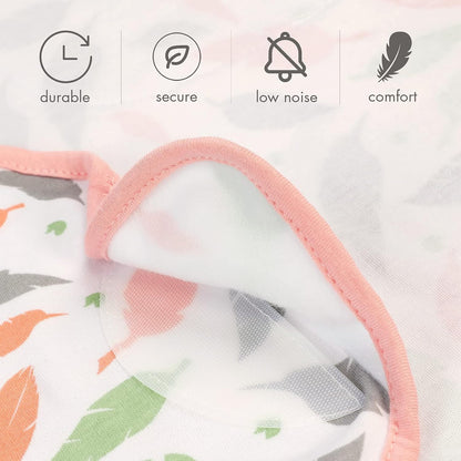 GLLQUEN BABY Swaddle Blankets for Baby Girls, 3-6 Months, Orange Pink Feather & Wave Point, 3 Pack