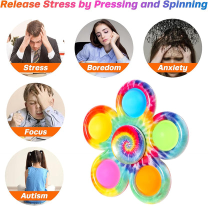 Fidget Spinners Toys 4 Pack, Fidget Toys for Kids Adults, Bulk Pop Sensory Spinner Toys Stress