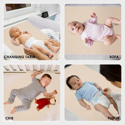 Vegan Leather Baby Changing Mat - Wipeable Portable Changing Pad, Foldable Travel Changing Mat for