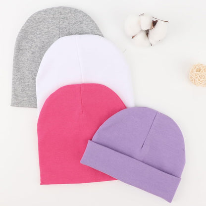DRESHOW BQUBO 4 Pieces Baby Beanie Newborn Toddler Soft Cute Knit Hat Hospital Hats for Baby Boys