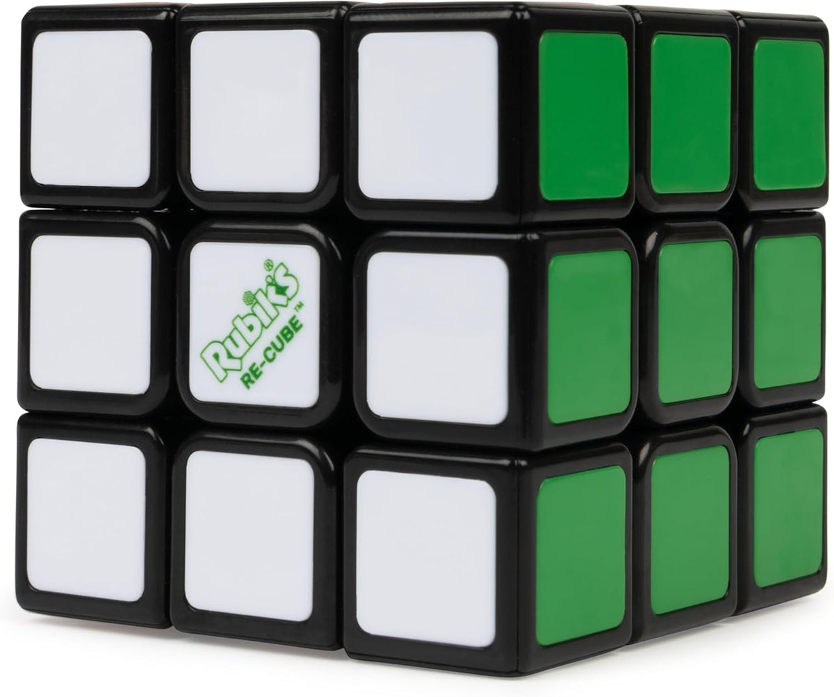 Rubik's Re-Cube, The Original 3x3 Cube Made with 100% Recycled Plastic 3D Puzzle Fidget Cube Stress