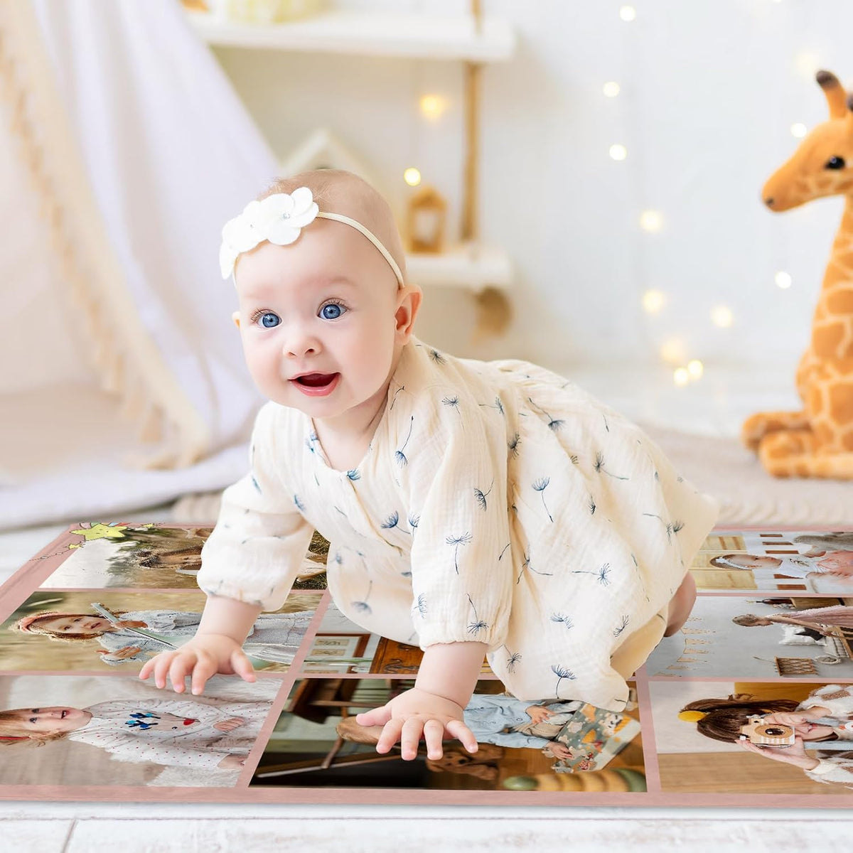 Personalized Baby Blanket with Photo, Custom Pink Cute Swaddling Baby Girls Boys Blanket Toddler
