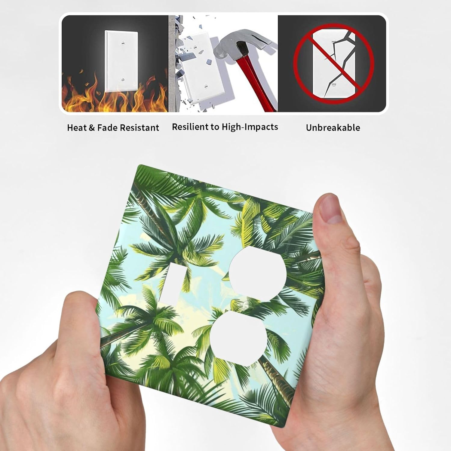 Summer Sky Coconut Palms Trees Green Plants Leaf Wallplates 1 Toggle 1 Duplex Switch Plate
