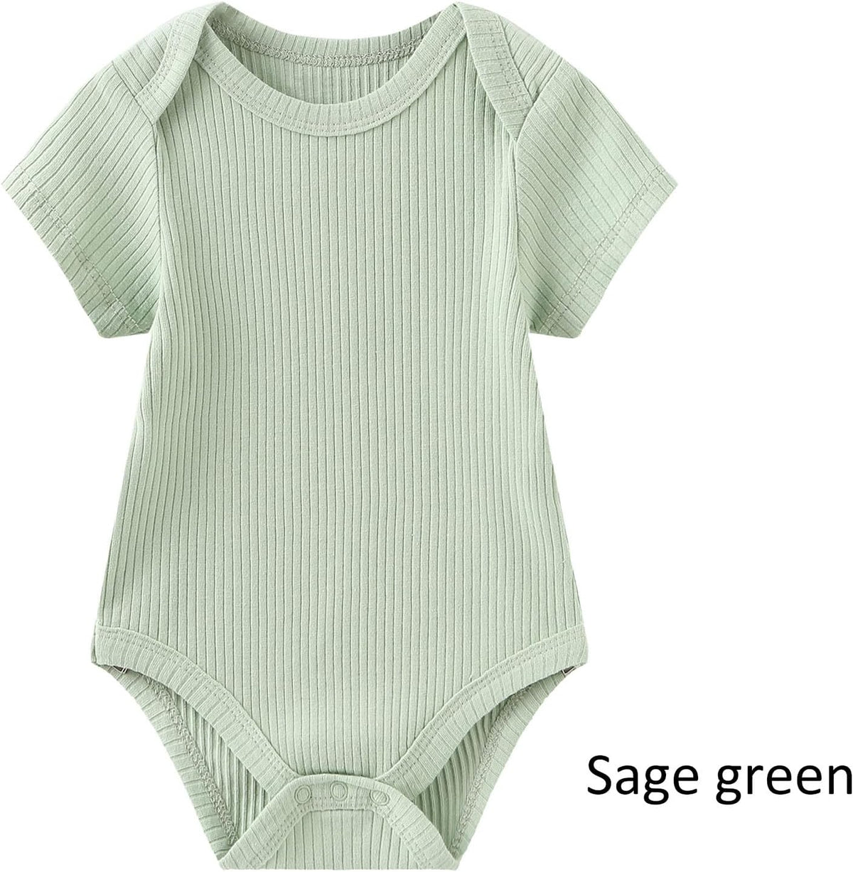 Baby Bodysuit and Pant Set 6-pcs Ribbed Soft Infant Boy Girl Clothes Outfits