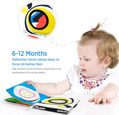 beiens High Contrast Black and White Baby Book - Touch and Feel Crinkle Sensory Toy - Visual
