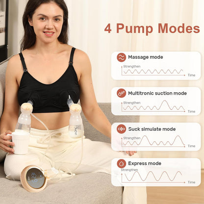 NCVI 8100 Double Electric Breast Pump Suitable for Large Nipples with 4 Modes|9 Levels