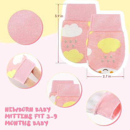 6 Pairs Newborn Baby Mittens No Scratch Gloves Infant Toddler Anti Scratch Essentials Unisex Cotton