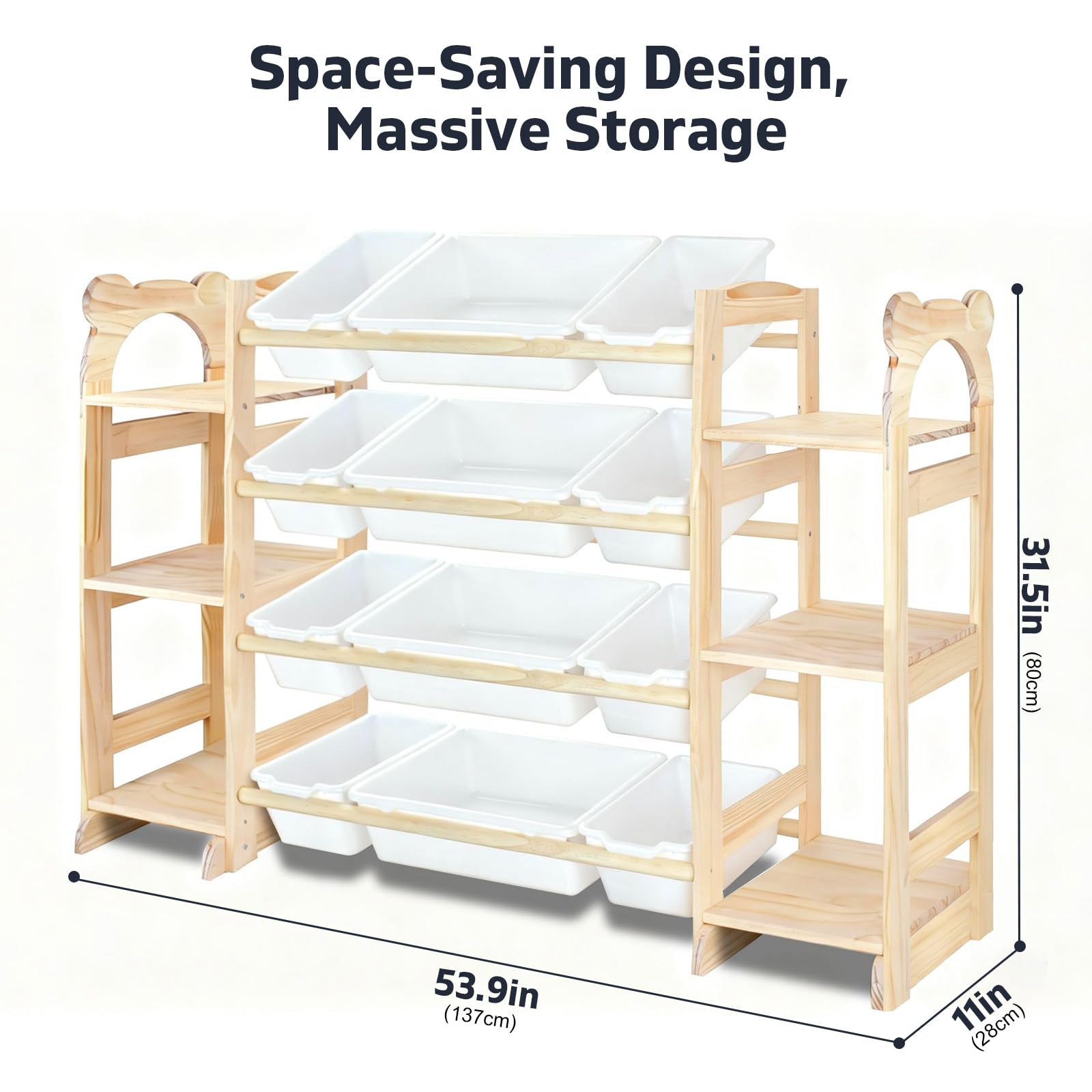 ZJFGPOT Toy Storage Organizer with 6 Shelves and 12 Bins, Toy Organizers and Storage Shelf with