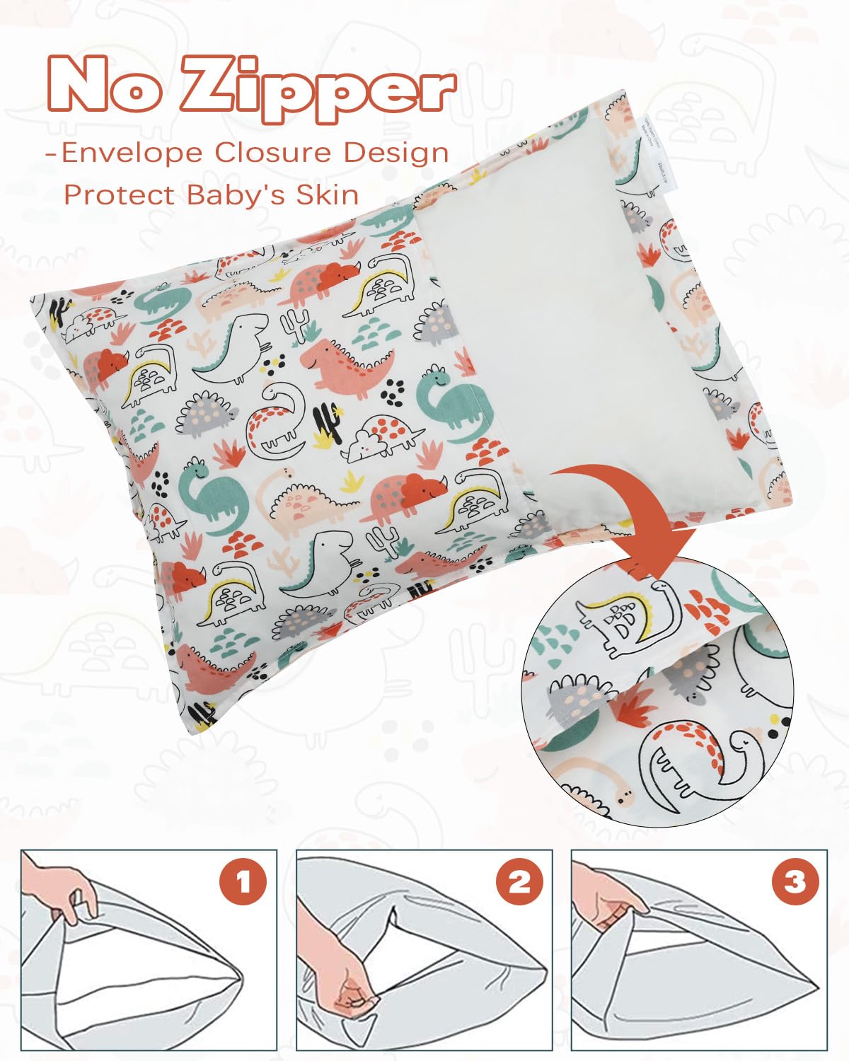 ALVABABY Toddler Pillowcases 2 Pack Organic Cotton Kids Pillow Cover Fit 13"x 18" or 12"x21"