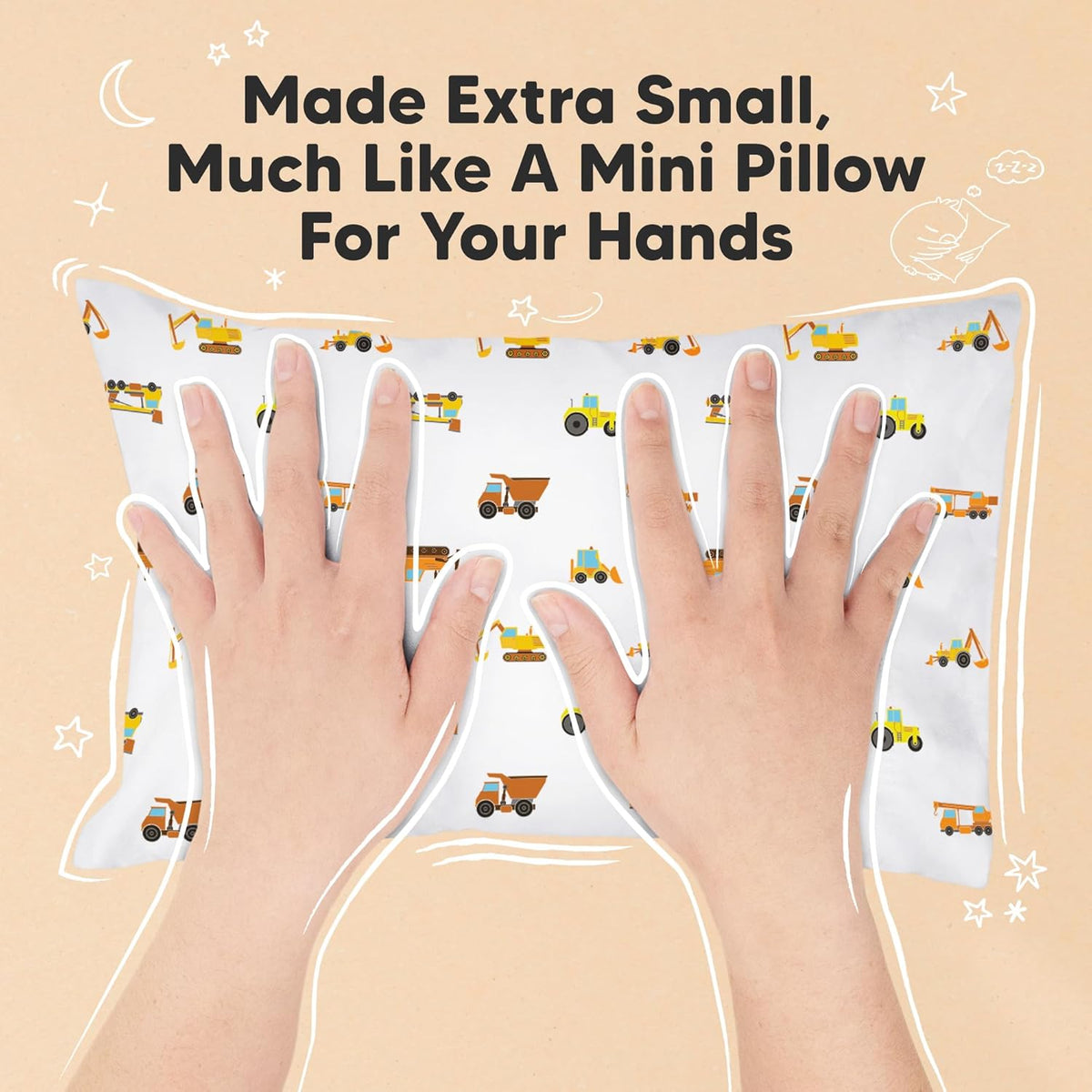Mini Toddler Pillow with Pillowcase - 9x13 My Little Dreamy Travel Kids Pillow for Sleeping