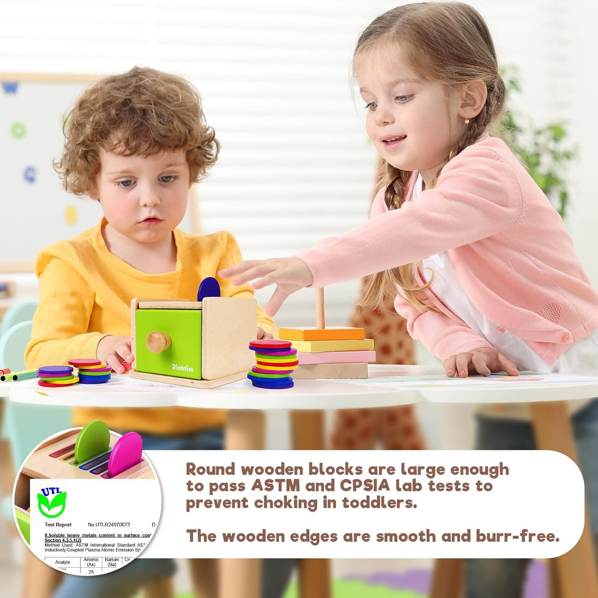 Montessori Toys for 1-3 Year Old: Color Sorting Wooden Drawer Box Toy for Toddlers, Object