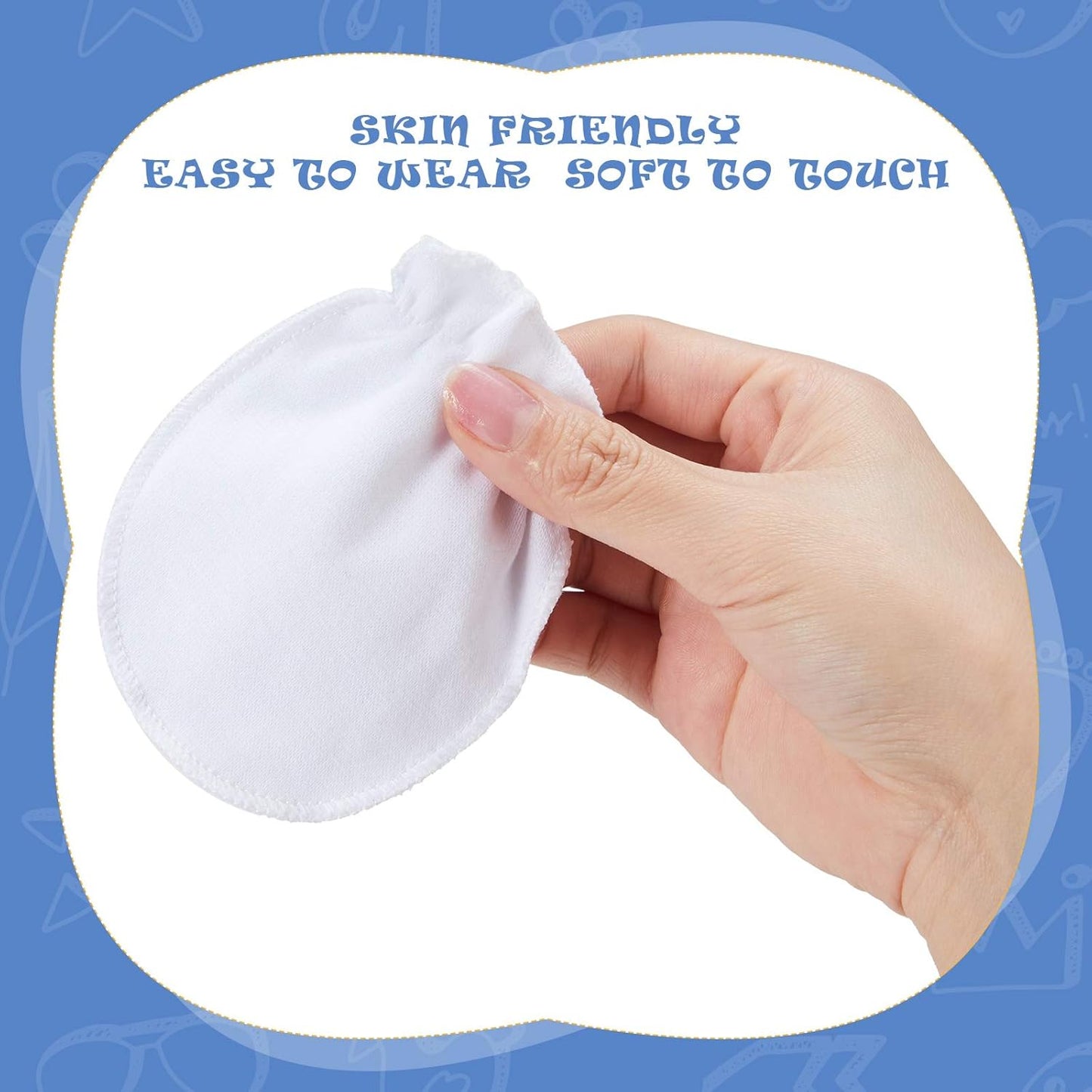 Syhood 6 Pairs Newborn Baby Mittens Cotton No Scratch Infant Gloves Mitten for Baby 0-6 Months Boys