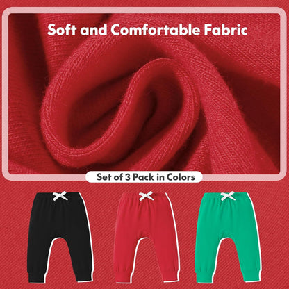 DREAM BUS Pack of 3 Toddler Jogger Pants with Pocket Toddler Boy Sweatpants Baby Boy Pants Infant
