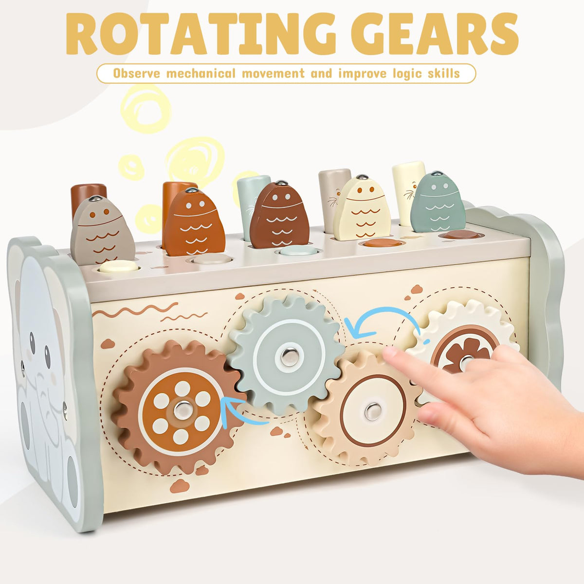 Joyreal Wooden Montessori Toys for 1 Year Old Hammering Pounding Toys