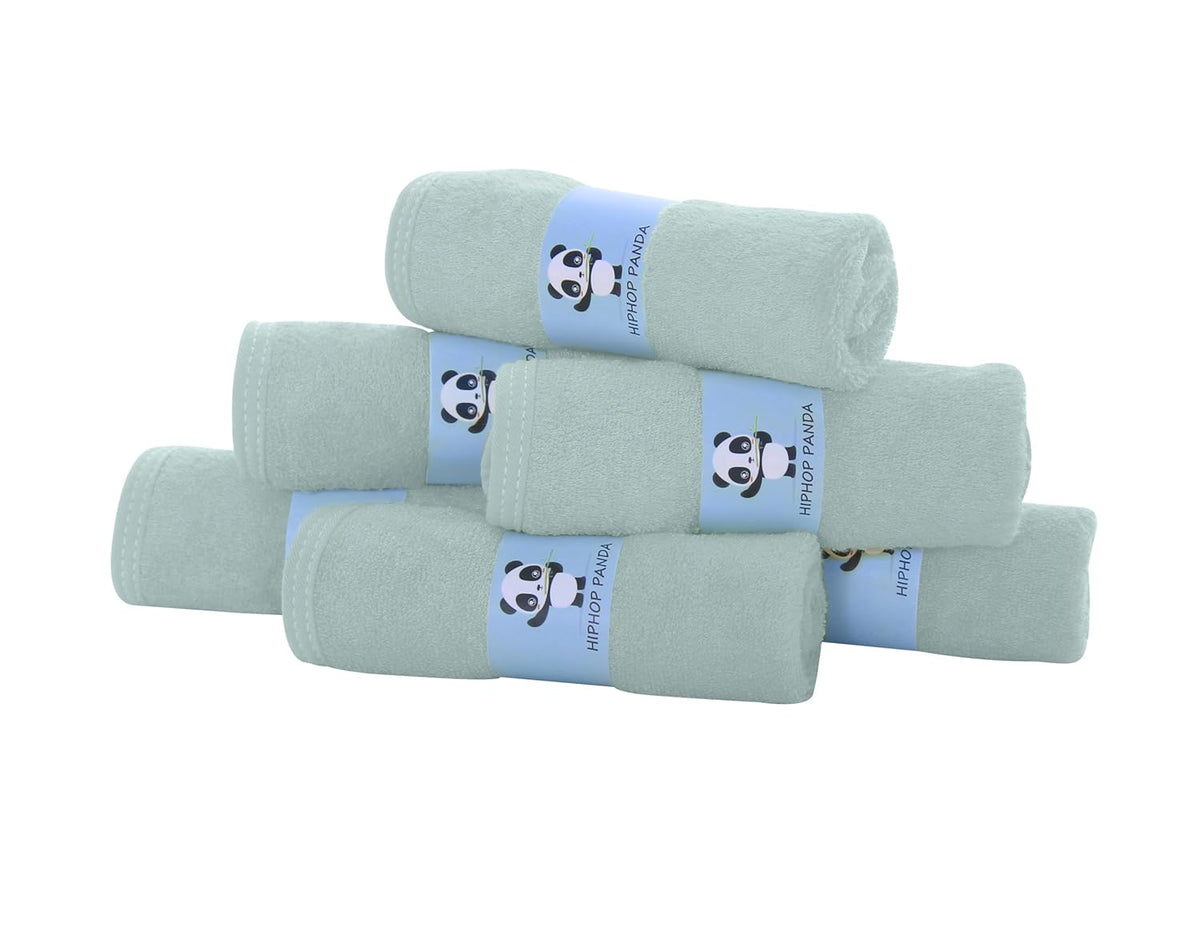 HIPHOP PANDA Baby Washcloths, Rayon Made from Bamboo - 2 Layer Ultra Soft Absorbent Newborn Bath
