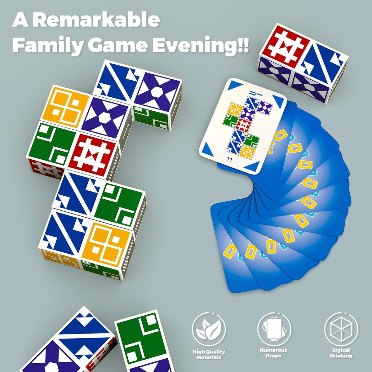 Family Board Game for Kids & Adults, Block Puzzle Games for Boys & Girls Ages 4-8 8-12, 2+ Player