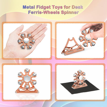 Desk-Fidget-Toys for Ferris-Wheels-Spinner: Metal Kinetic-Spinner 4mins, Cool-Gadgets for Kid