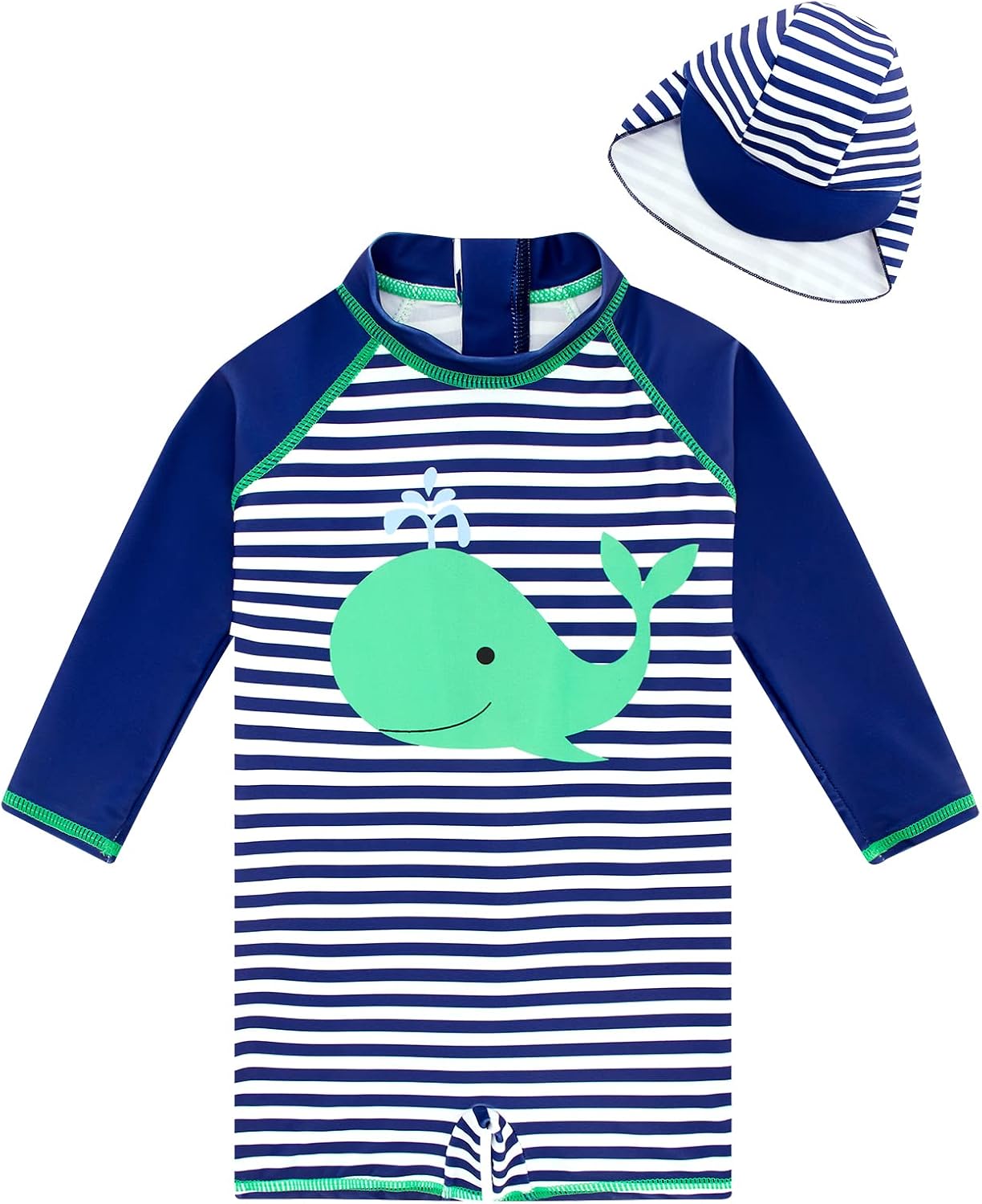 uideazone Baby Boys One Piece Swimsuit Long Sleeve UPF 50+ Rash Guard Bathing Suit Swimwear with