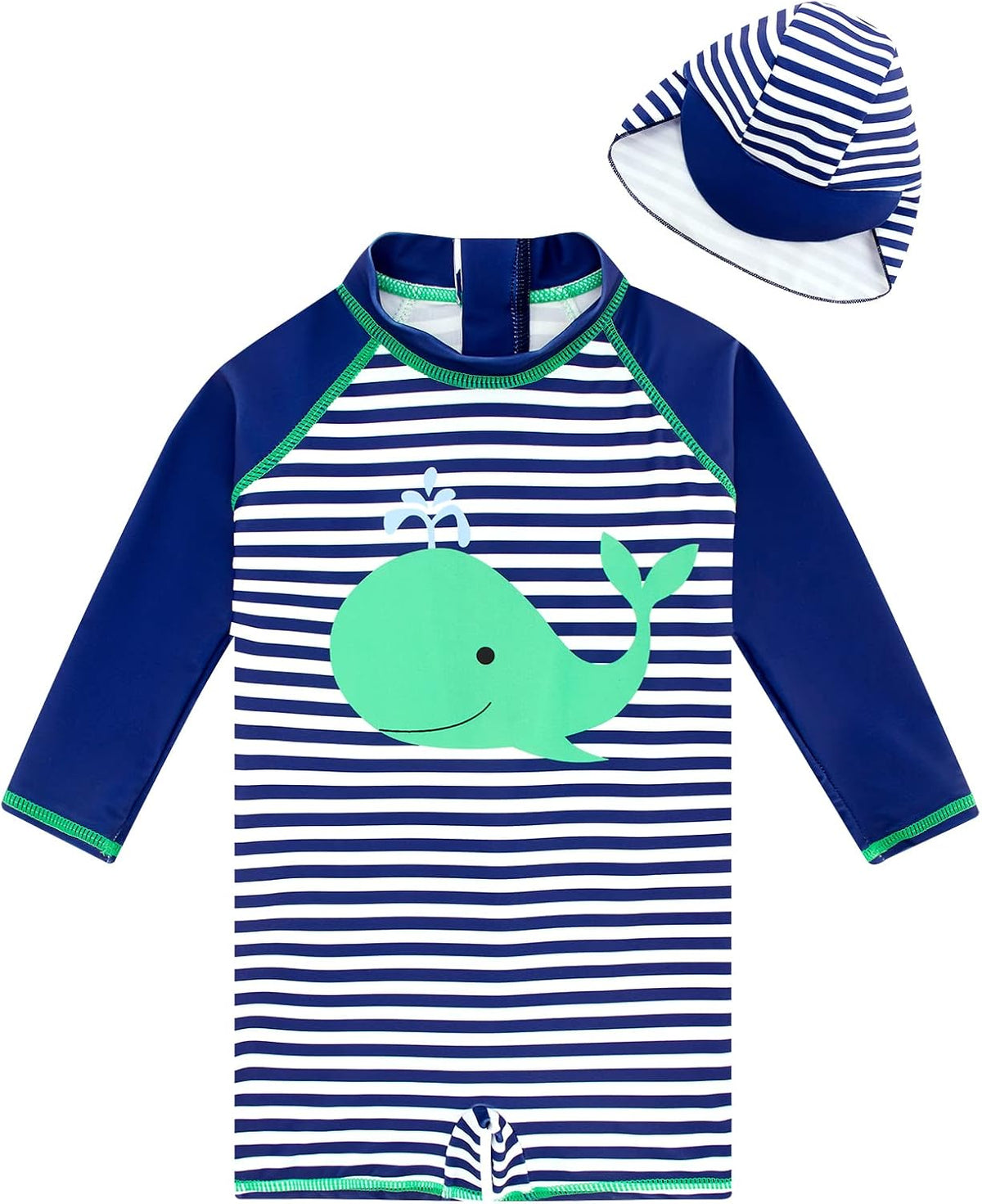 uideazone Baby Boys One Piece Swimsuit Long Sleeve UPF 50+ Rash Guard Bathing Suit Swimwear with