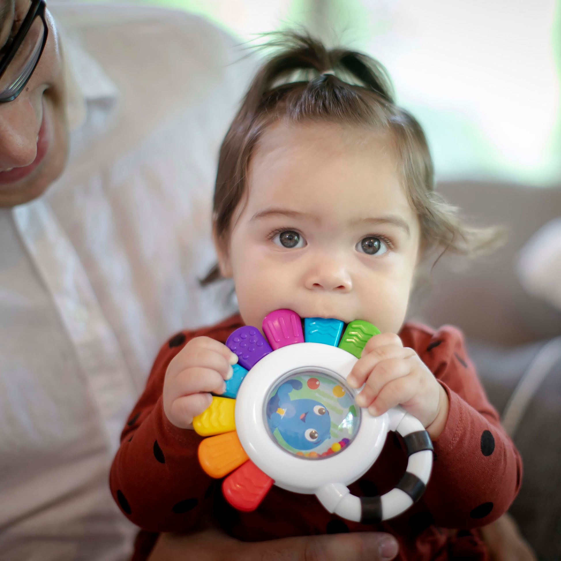 Baby Einstein Outstanding Opus The Octopus Sensory Rattle & Teether Multi-Use Toy, BPA Free &