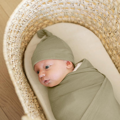 GRSSDER Newborn Swaddle Blanket, Ultra Soft Jersey Receiving Blanket with Matching Headband and