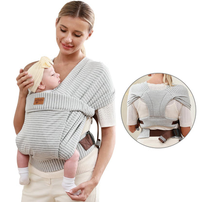 vrbabies Baby Wraps Carrier Newborn to Toddler (Striped Grey)