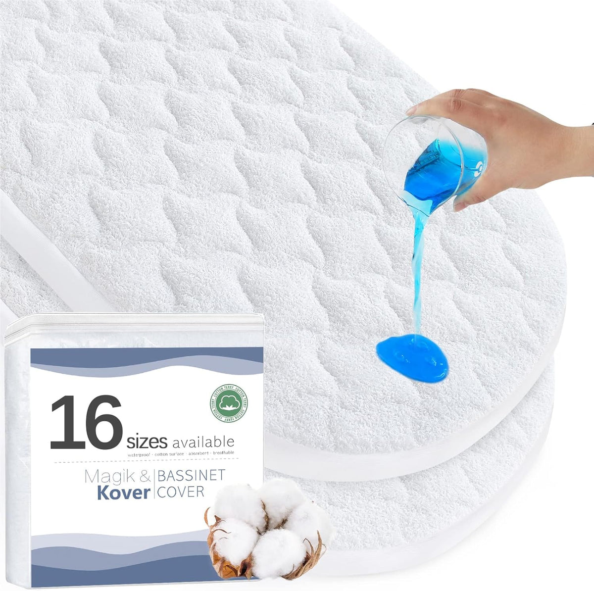 Bassinet Mattress Pad Cover 32" x 16" - Fit for Dream On Me Karley(Plus), Delta Children Deluxe
