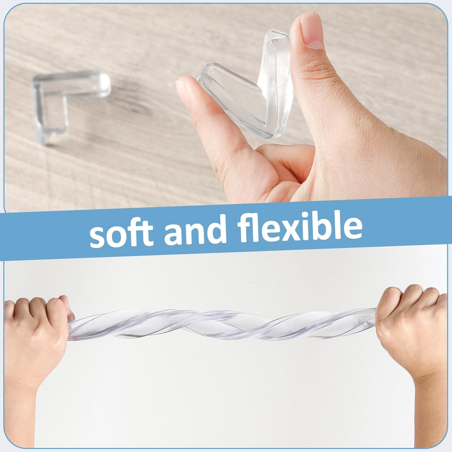 Edge Corner Protector Baby Proofing 6.6ft (2M) with 8 Corners, Clear Soft Corner Protectors Baby